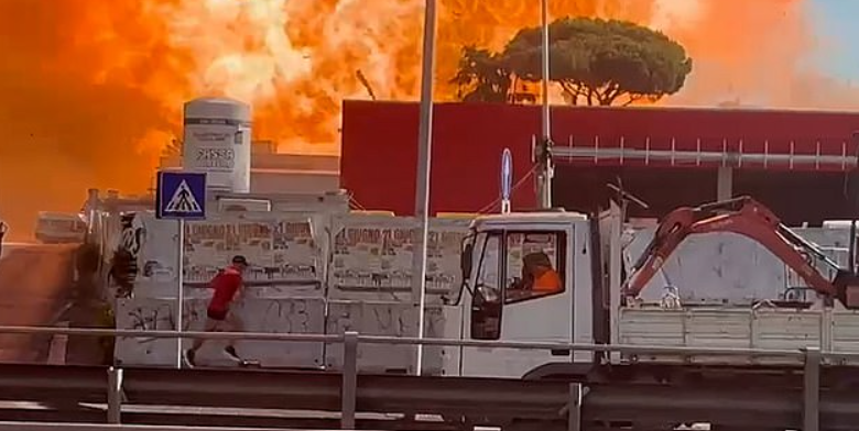 O incidente ocorreu em uma área movimentada da capital italiana e mobilizou bombeiros, ambulâncias e policiais para o local.