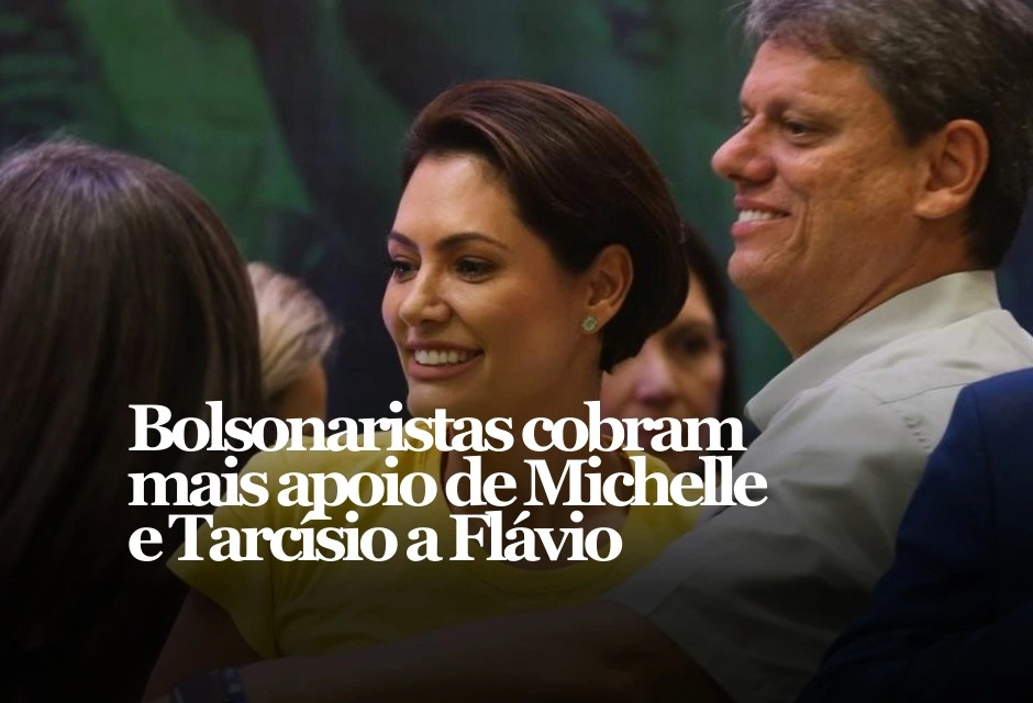 Nas redes sociais e em grupos de mensagens, apoiadores do ex-presidente Jair Bolsonaro pressionam Michelle Bolsonaro e o governador de São Paulo, Tarcísio de Freitas, por um endosso mais claro à pré-candidatura de Flávio Bolsonaro à Presidência em 2026.