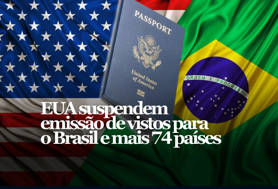 Os EUA podem suspender o processamento de vistos para o Brasil a partir de 21.jan (quarta-feira), por tempo indeterminado, segundo a Reuters. A medida pode afetar turismo, estudo e negócios.