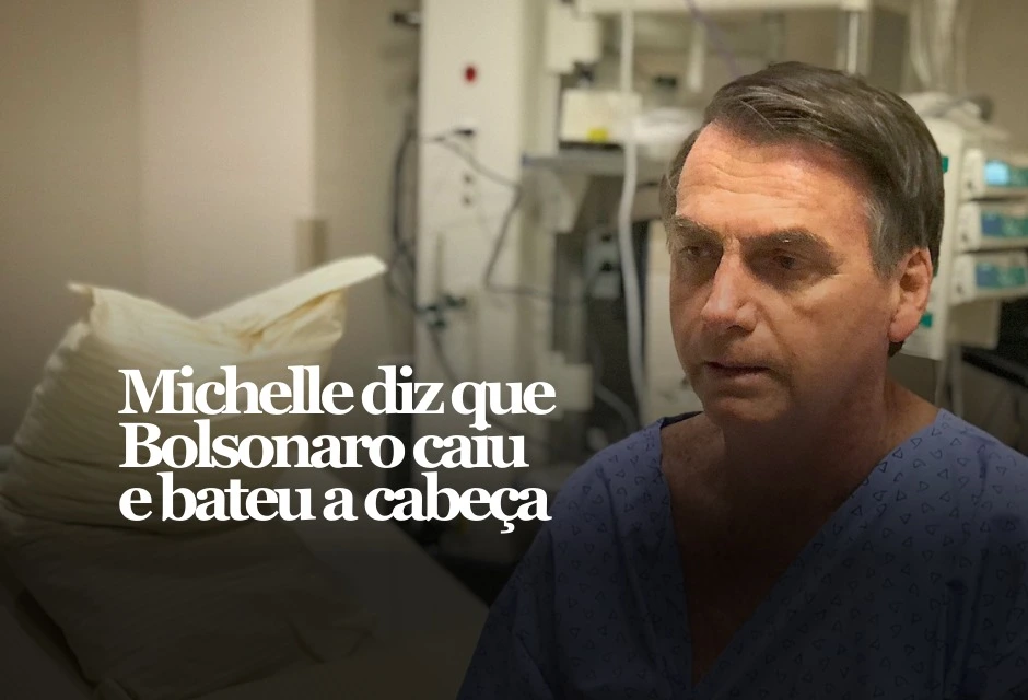 A ex-primeira -dama Michelle Bolsonaro afirmou que Jair Bolsonaro caiu na madrugada desta terça-feira (6.jan) e bateu a cabeça em um móvel na cela onde está detido, na Superintendência da Polícia Federal em Brasília.
