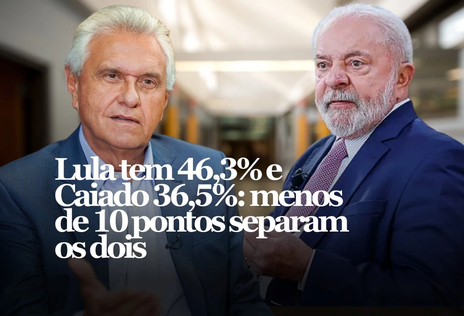 A pesquisa Meio/Ideia divulgada nesta terça-feira (13) coloca Lula com 46,3% e Ronaldo Caiado com 36,5% em uma simulação de segundo turno. O dado ajuda a medir o cenário eleitoral de 2026.