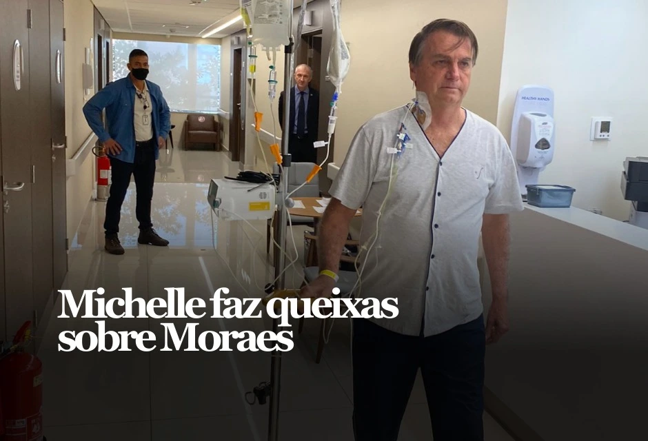 Após uma queda na cela da PF em Brasília, Michelle Bolsonaro afirmou que a saúde do ex-presidente 