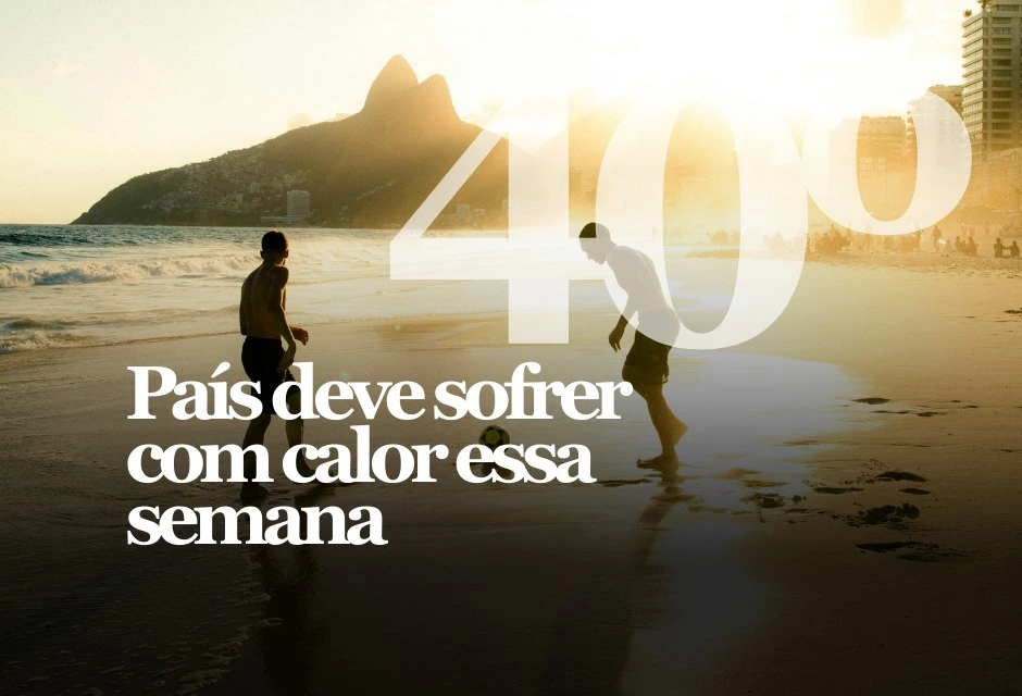 Máxima pode chegar a 41°C e a umidade cair para a faixa de 21% a 30% no Rio nesta segunda-feira (12). O combo calor + ar seco aumenta o risco de mal-estar e desidratação.