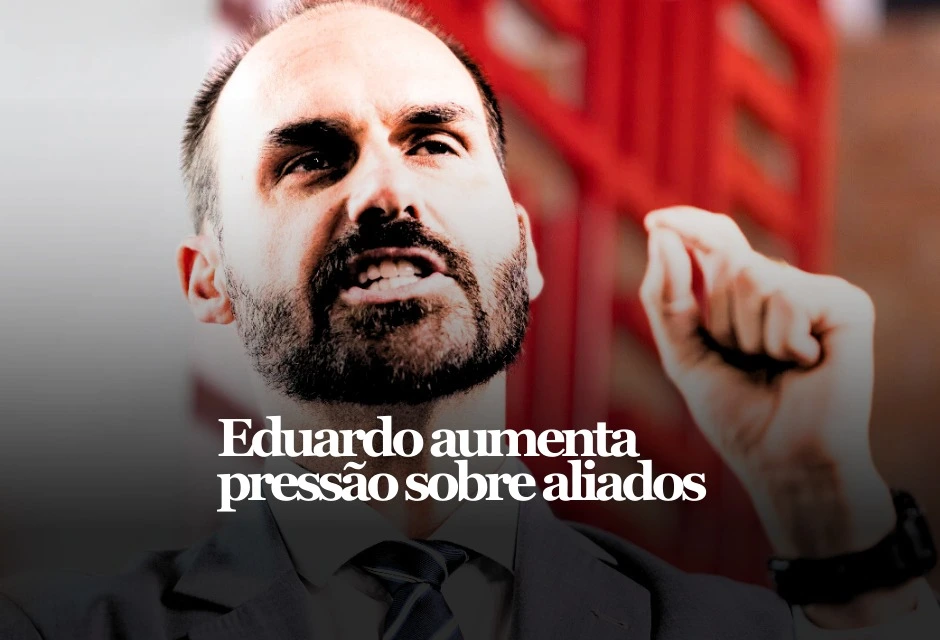 Eduardo Bolsonaro, ex-deputado atualmente nos Estados Unidos, tem atuado como voz de pressão da família contra aliados que hesitam em apoiar integralmente a pré-candidatura de Flávio Bolsonaro à Presidência em 2026.
