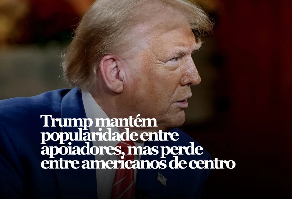 onald Trump chega ao fim de março com aprovação na faixa de 39% a 42%, dependendo do instituto, e com desaprovação majoritária. No retrato mais recente, o tracker do Economist marca 39% de aprovação e 56% de desaprovação em 24 de março; a média do RealClearPolling aponta 41,6% a 56,0%; e a pesquisa Reuters/Ipsos concluída em 19 de março registra 40% de aprovação