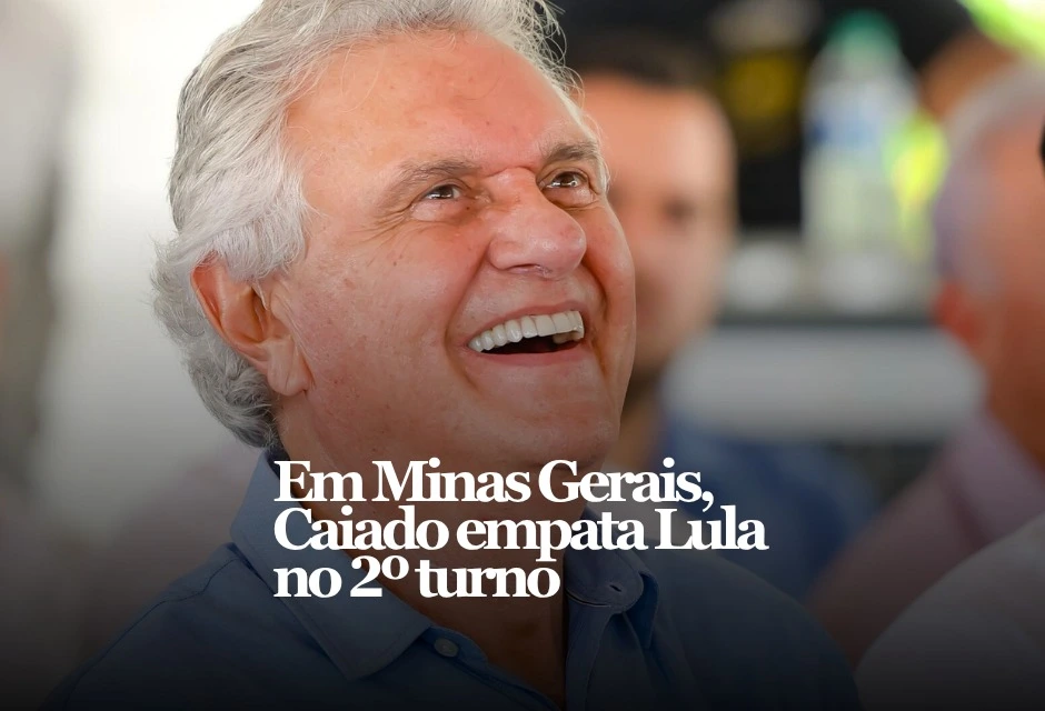 Uma nova pesquisa em Minas Gerais deu argumento político à pré-campanha de Ronaldo Caiado. No cenário de segundo turno testado pela AtlasIntel, Lula aparece com 44,2% e o ex-governador de Goiás com 40,8%, num quadro tratado como empate técnico pelo levantamento divulgado nesta quarta-feira (1º).
