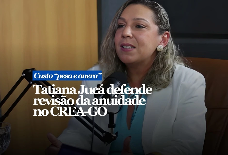 A engenheira civil e candidata à presidência do CREA-GO, Tatiana Jucá, defendeu a revisão do modelo de cobrança da anuidade e afirmou que o custo atual “pesa e onera” os profissionais. Em entrevista ao Domingos Conversa, publicada nesta segunda-feira (20), ela descartou a possibilidade de isenção total, mas propôs ajustes com descontos e formas de compensação.