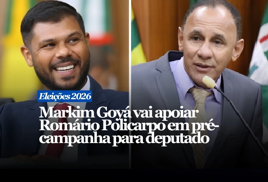 O vereador Markim Goyá (PRD) anunciou apoio à pré-candidatura do presidente da Câmara de Goiânia, vereador Romário Policarpo (Cidadania), na corrida pela Assembleia Legislativa de Goiás. 