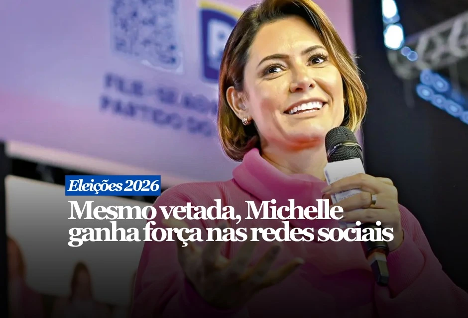 Goiânia, Goiás, Brasil MICHELLE VOLTA AO RADAR APÓS DESGASTE DE FLÁVIO A crise aberta pelos áudios entre Flávio Bolsonaro e Daniel Vorcaro recolocou Michelle Bolsonaro nas conversas da direita, mas ainda sem aval formal do PL.