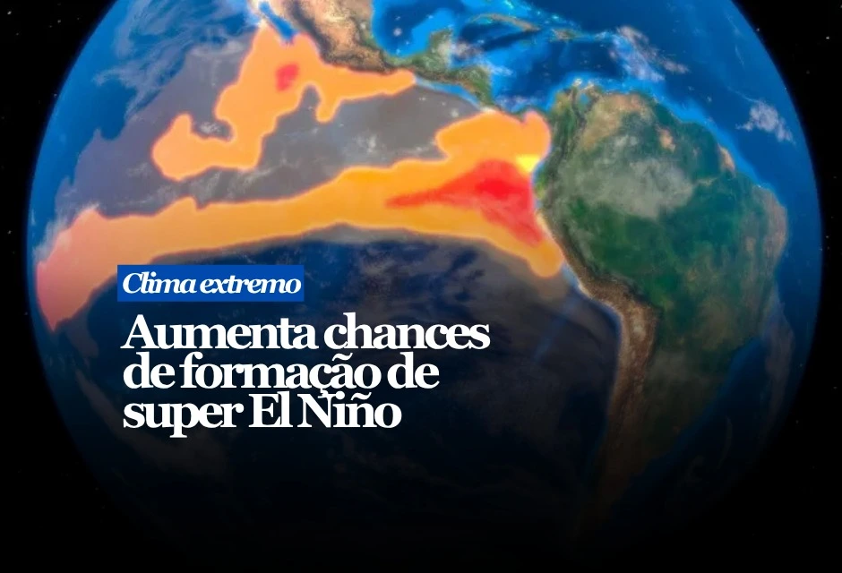 O Pacífico equatorial voltou a preocupar meteorologistas. O El Niño ainda não está oficialmente formado, mas a NOAA colocou o fenômeno em observação e estima 82% de chance de surgimento entre maio e julho de 2026.