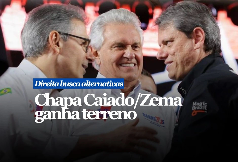 Os dois ex-governadores discutem uma composição para enfrentar a polarização entre Lula e Flávio Bolsonaro. Segundo a Folha, Caiado admitiu avaliar uma chapa com Zema, enquanto o mineiro indicou que não pretende abrir mão da cabeça de chapa.