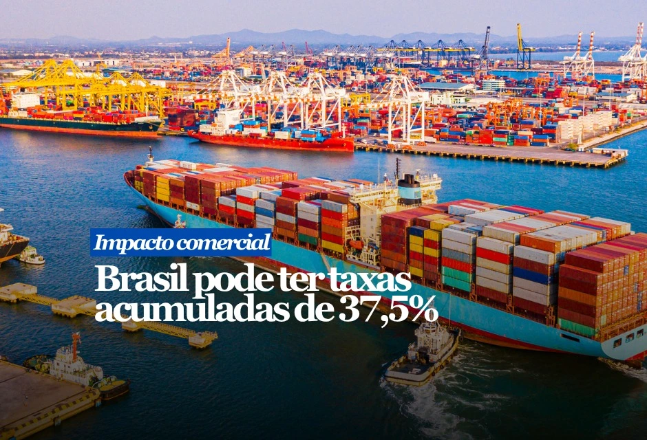 O Brasil pode enfrentar uma sobretaxa de até 37,5% em parte das exportações aos Estados Unidos se duas propostas do governo Trump avançarem sem negociação.