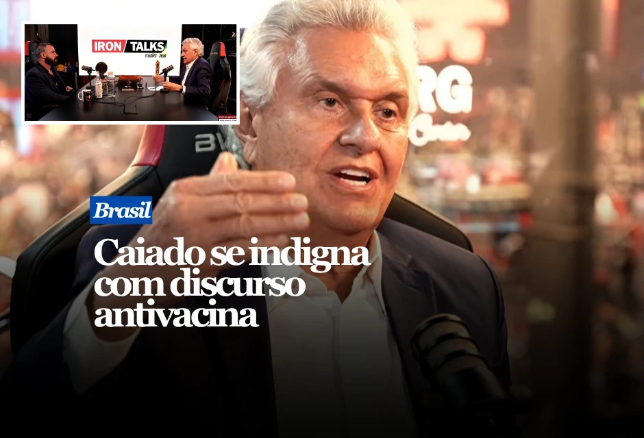 Ronaldo Caiado subiu o tom durante entrevista ao IronTalks e confrontou Felipe Sestaro em uma discussão sobre vacinação contra a Covid-19. O embate ocorreu depois que Sestaro questionou a imposição da vacina e defendeu que opinar sobre o tema faria parte da liberdade de expressão. Caiado reagiu e afirmou que vacina não deve ser tratada como “achismo”, mas como assunto de ciência e responsabilidade sanitária.