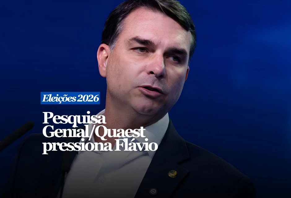 Lula aparece com 44% das intenções de voto contra 38% de Flávio Bolsonaro em uma simulação de segundo turno para presidente, segundo pesquisa Genial/Quaest divulgada nesta quarta-feira.