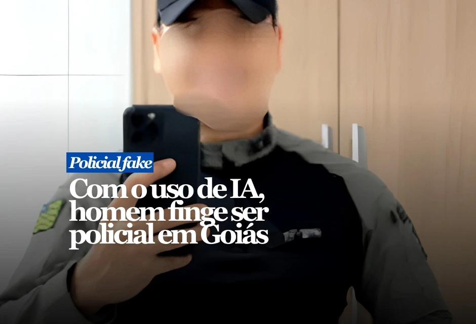 Um homem de 30 anos foi detido em Aparecida de Goiânia suspeito de usar inteligência artificial para se passar por policial militar. A investigação começou após denúncia da ex-companheira. Segundo a Polícia Militar, ele usava imagens adulteradas com farda da corporação e uma suposta carteira funcional para sustentar a falsa identidade.