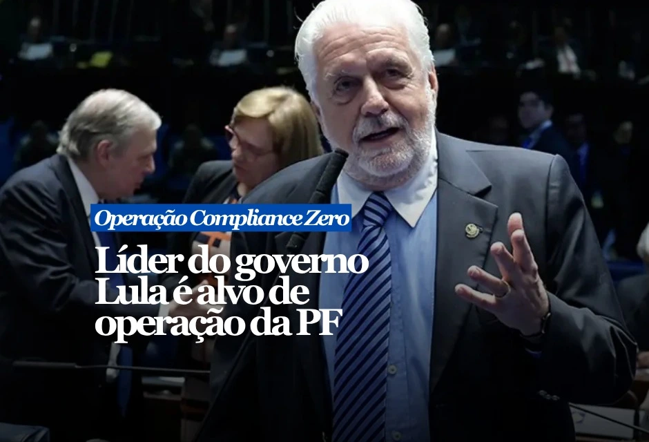 A Polícia Federal cumpriu mandados de busca contra o senador Jaques Wagner, líder do governo Lula no Senado, na 9ª fase da Operação Compliance Zero. A ação desta quinta-feira mira suspeitas de participação de agente público em irregularidades ligadas ao sistema financeiro. Ao todo, são 18 mandados expedidos pelo STF, com diligências na Bahia, em São Paulo e no Distrito Federal