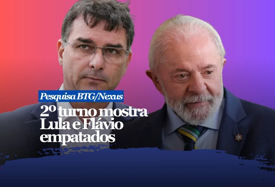 Levantamento BTG/Nexus divulgado nesta segunda-feira mostra o presidente com 47% das intenções de voto, contra 44% do senador. A diferença está dentro da margem de erro, de 2 pontos percentuais.