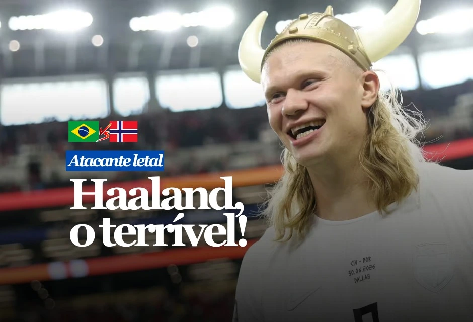 Erling Haaland tratou o duelo contra o Brasil com cautela, mas a Seleção já sabe: basta uma bola limpa para o norueguês mudar o jogo.