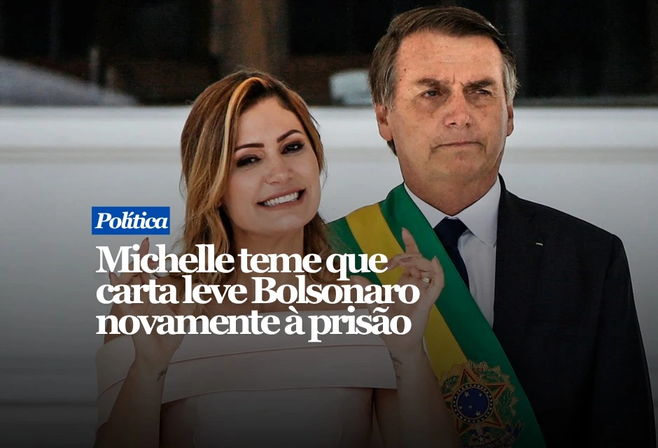 Michelle Bolsonaro disse a pessoas próximas temer que a divulgação da carta escrita por Jair Bolsonaro seja interpretada como descumprimento das regras da prisão domiciliar. Segundo o Metrópoles, a ex-primeira-dama pediu orações diante da possibilidade de Alexandre de Moraes revogar o benefício humanitário. Datado de 11 de julho, o manuscrito foi lido por Flávio Bolsonaro durante uma transmissão nas redes sociais. No texto, Jair chama o filho de “porta-voz”, aponta o senador como a “melhor opção” para a Presidência e pede que aliados deixem diferenças de lado.