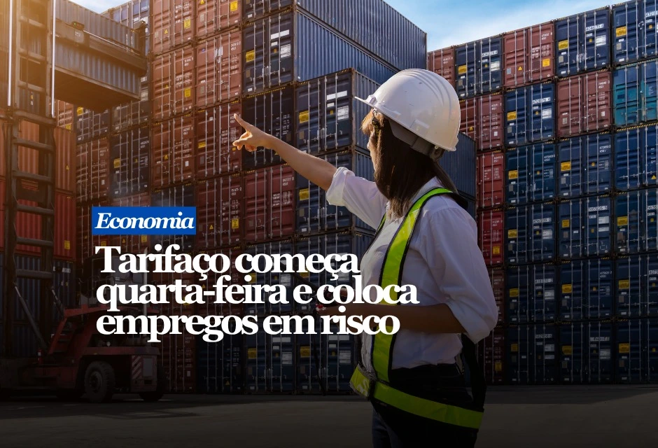Os Estados Unidos começam a cobrar, na quarta-feira (22), uma tarifa adicional de 25% sobre móveis, máquinas, calçados, açúcar, etanol e milhares de outros produtos brasileiros. A estimativa do governo é de que a medida alcance US$ 7,4 bilhões, cerca de 18% das exportações brasileiras destinadas ao país. Trabalhadores dos setores de madeira, máquinas, móveis e calçados estão entre os mais expostos a cancelamentos de pedidos, redução de turnos e demissões.