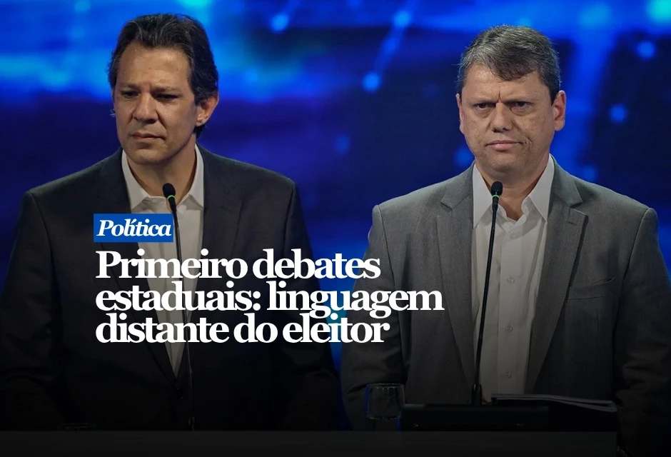 A primeira rodada de debates para os governos estaduais abriu a campanha na televisão sem produzir vencedores claros. A cobertura publicada após os encontros promovidos pela Band em 12 estados e no Distrito Federal destacou três marcas: nacionalização das disputas, ataques aos atuais governos e ausência de candidatos que lideram pesquisas. Em São Paulo, Tarcísio de Freitas e Fernando Haddad recorreram a muitos números, discutiram o governo Lula e transformaram o confronto estadual em uma possível prévia da eleição presidencial de 2030. Segurança, privatizações e economia concentraram as principais divergências.