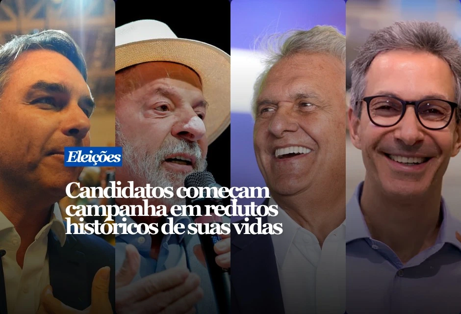 Os principais presidenciáveis escolheram lugares ligados à própria trajetória política para os primeiros atos autorizados pela Justiça Eleitoral. Lula abre a campanha no Estádio 1º de Maio, em São Bernardo do Campo. Foi ali que as grandes assembleias dos metalúrgicos do ABC, no fim dos anos 1970, ajudaram a projetá-lo nacionalmente como líder sindical. Flávio Bolsonaro escolheu Copacabana, no Rio. A orla virou um dos principais pontos de mobilização do bolsonarismo durante o governo e após a saída de Jair Bolsonaro da Presidência.