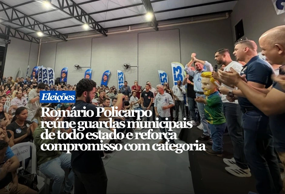 Presidente da Câmara de Goiânia e candidato a deputado estadual, Romário Policarpo reuniu representantes de guardas municipais de nove cidades na noite de 25.ago.2026 e apresentou a criação de consórcios intermunicipais como uma de suas propostas para a área de segurança pública. Encontro reuniu representantes de nove municípios O encontro ocorreu em Goiânia e contou com guardas de Abadia de Goiás, Aparecida de Goiânia, Cidade Ocidental, Guapó, Sanclerlândia, São Luís de Montes Belos, Senador Canedo, Trindade e da capital.