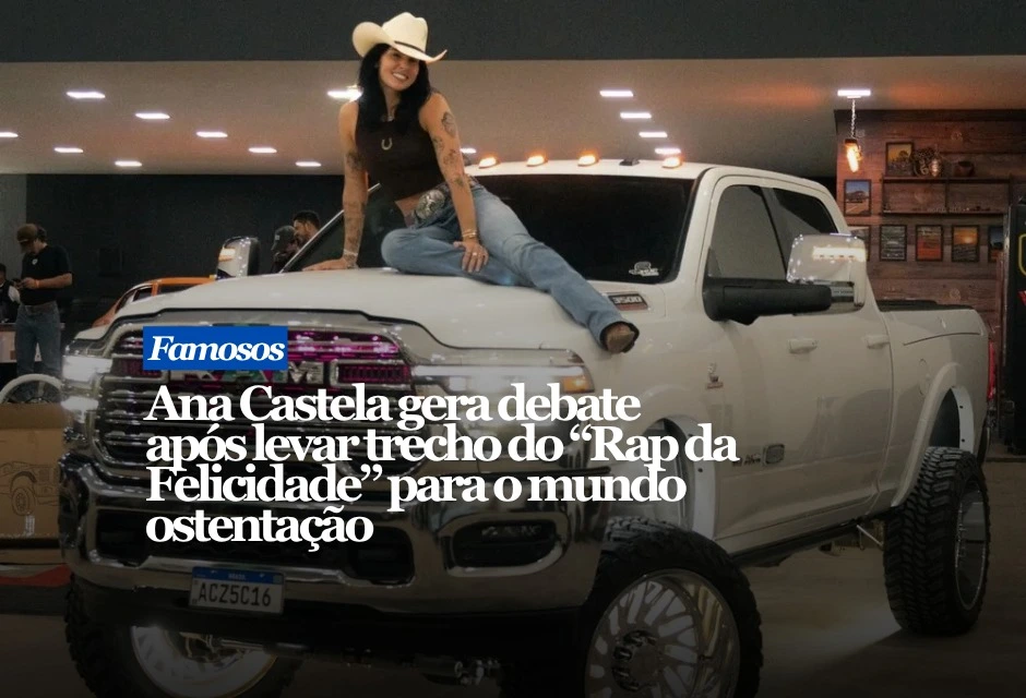 Ana Castela virou alvo de críticas nas redes após lançar “Não é Pressa, é Pressão”, parceria com Rincon e DJ Boss que usa elementos de “Rap da Felicidade”, clássico de Cidinho & Doca lançado nos anos 1990. Na música original, os versos falam sobre violência, pobreza e o direito de viver com tranquilidade na favela. Na nova faixa, a estrutura do refrão aparece associada a caminhonete, bebida e à Festa do Peão de Barretos.
