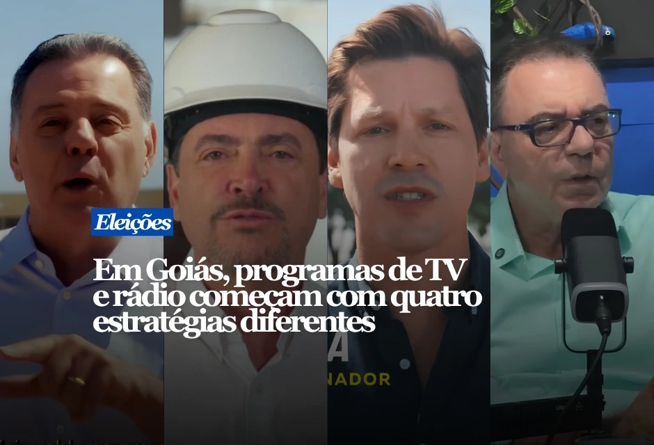 Os primeiros programas eleitorais para o governo de Goiás colocaram na televisão quatro campanhas com prioridades estratégicas bem diferentes. Analistas convergem em um ponto: Daniel Vilela aposta na continuidade, Wilder Morais tenta se apresentar como mudança, Marconi Perillo recorre ao próprio legado e Luis Cesar Bueno busca Lula como principal fiador político. Daniel, que dispõe do maior tempo na TV, colocou Ronaldo Caiado no centro da estreia. O Jornal Opção definiu a peça como uma aposta direta na continuidade, com segurança, educação e programas sociais usados como vitrines.