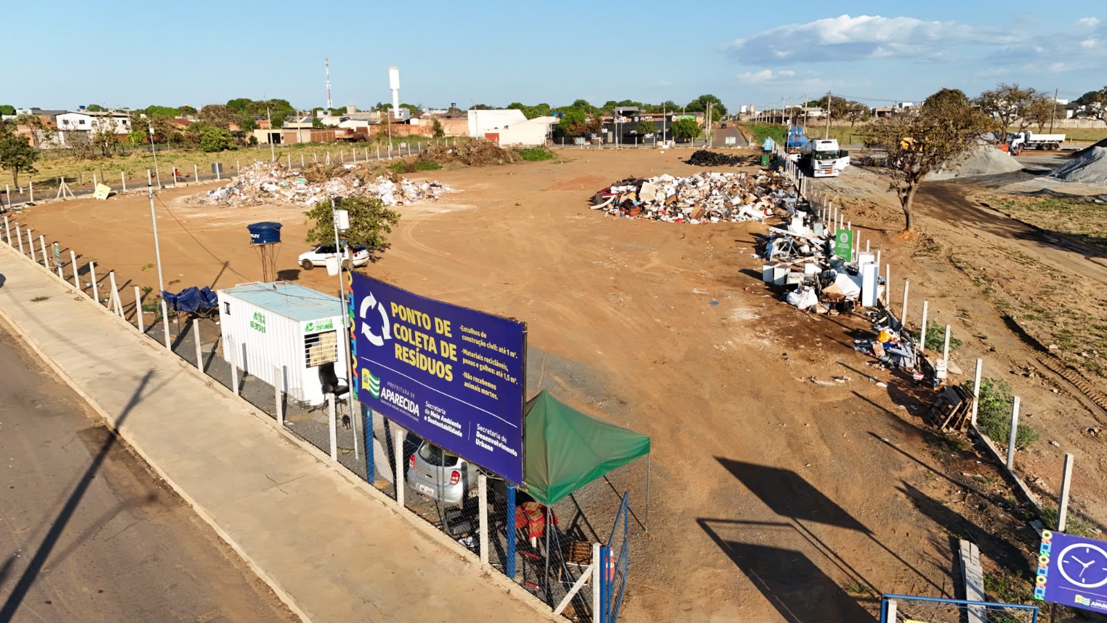 Ponto de Coleta de Resíduos em Aparecida registra 468 toneladas em dois meses