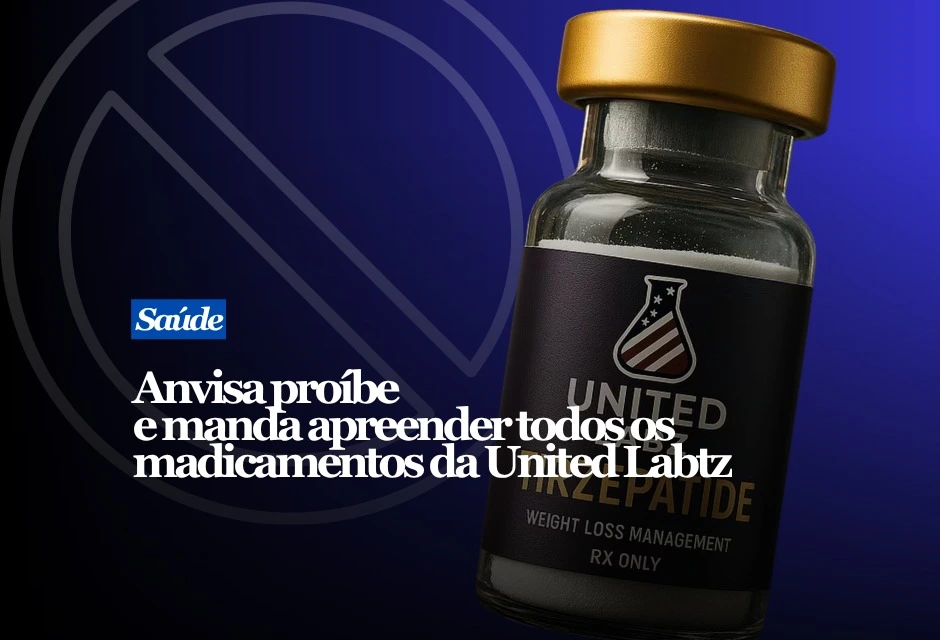 A Anvisa determinou a apreensão e proibiu a fabricação, importação, armazenamento, transporte, distribuição, venda, propaganda e uso de todos os medicamentos da marca United Labz no Brasil. A medida, publicada nesta terça-feira (1º), vale para todos os lotes. Segundo a agência, produtos da marca estavam sendo anunciados e comercializados sem registro, notificação ou cadastro sanitário. O fabricante também foi classificado como desconhecido no ato publicado. A United Labz mantém páginas na internet oferecendo produtos voltados ao emagrecimento e ao controle metabólico, incluindo tirzepatida.