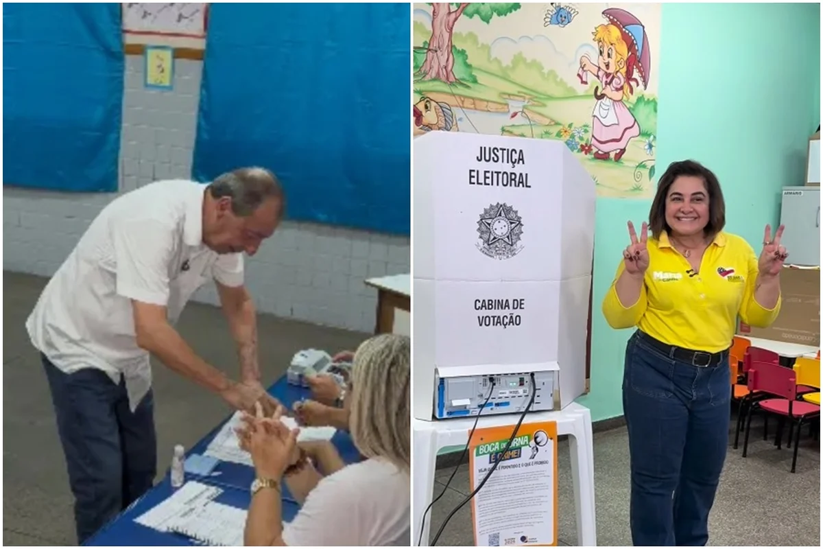 Candidatos ao governo do Amazonas, Omar Aziz e Professora Maria do Carmo, votam em Manaus